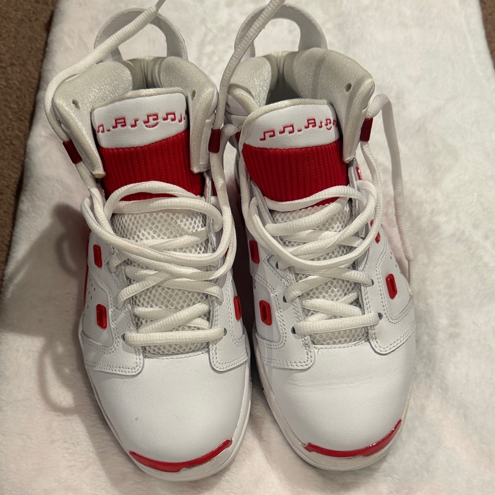 Kids White and Red Sneakers